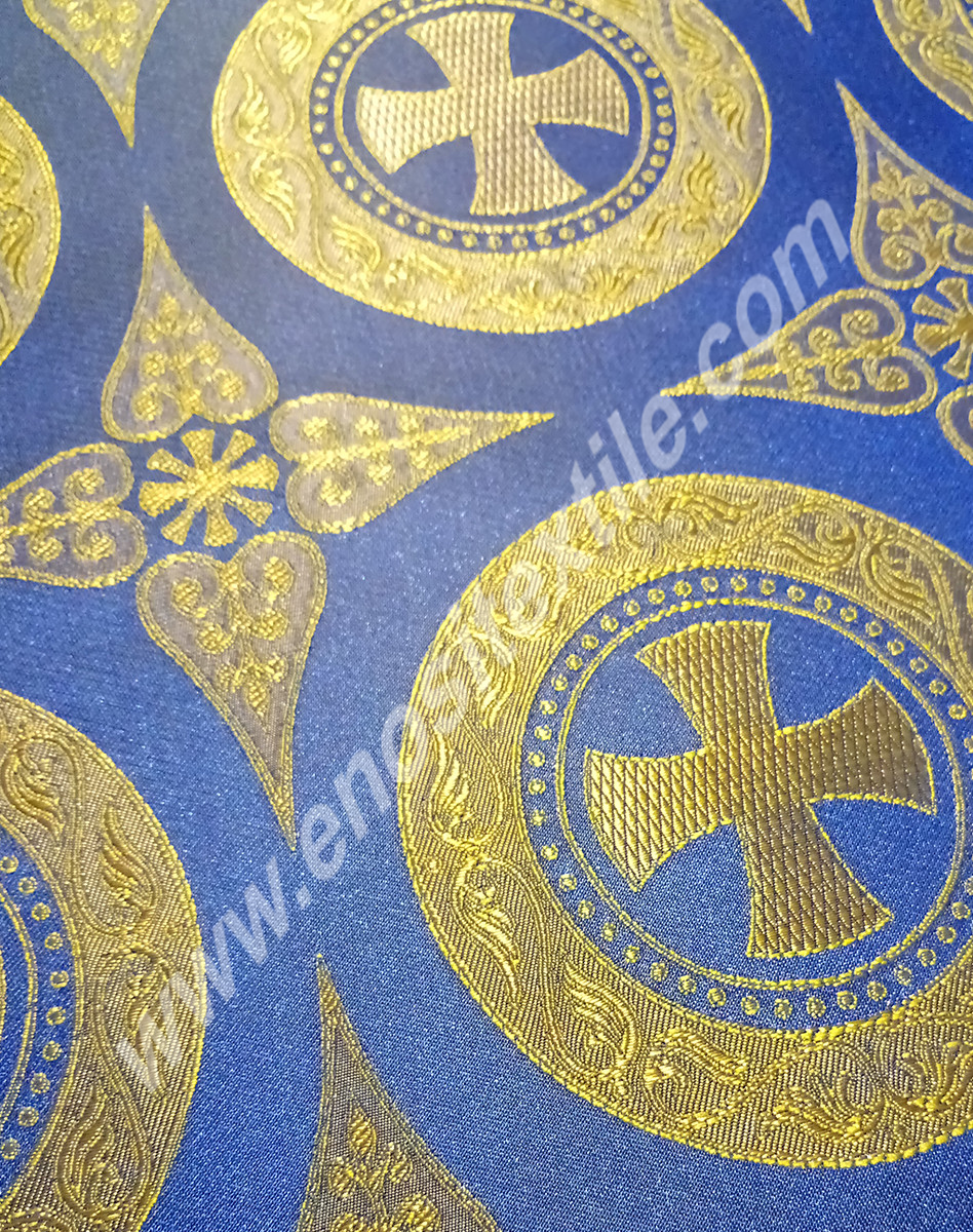 KL-025 Blue-Gold Brocade Fabrics